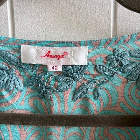 Amaya 100% Silk Embroidered Blouse Tunic - Picture 4 of 11